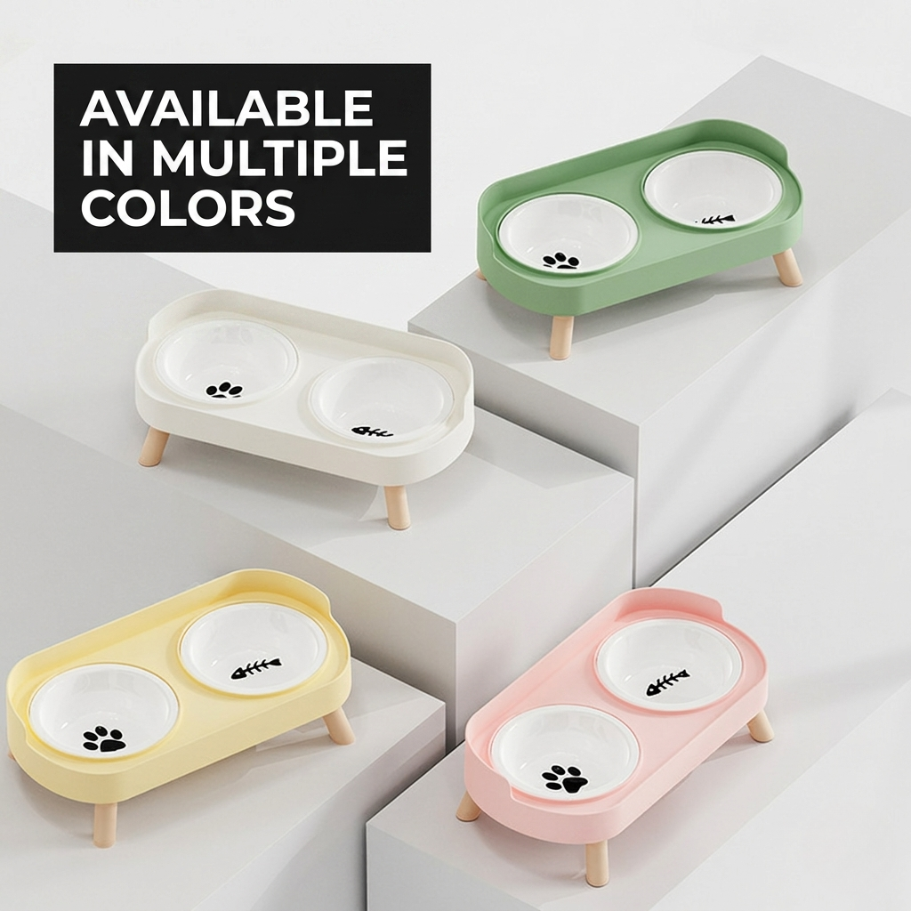 Elevated Dual-Bowl Feeding Station