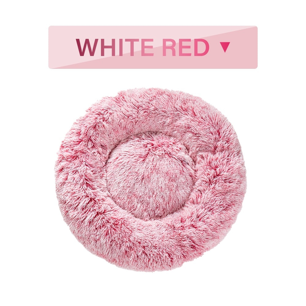 Fluffy Donut Calming Pet Bed — 16 Colors, Sizes S–XL