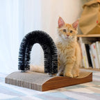 Cat Self Groomer Arch Scratcher Massager Toy with Scratch Pad for Cats