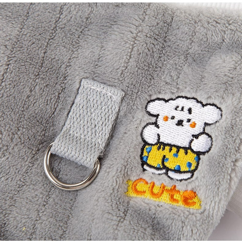 Autumn And Winter Warm Cartoon Dog Four-legged Coat, Bear Towing Fleece Coat, Cat Small Dog Bichon Frise Pet Dog Clothes