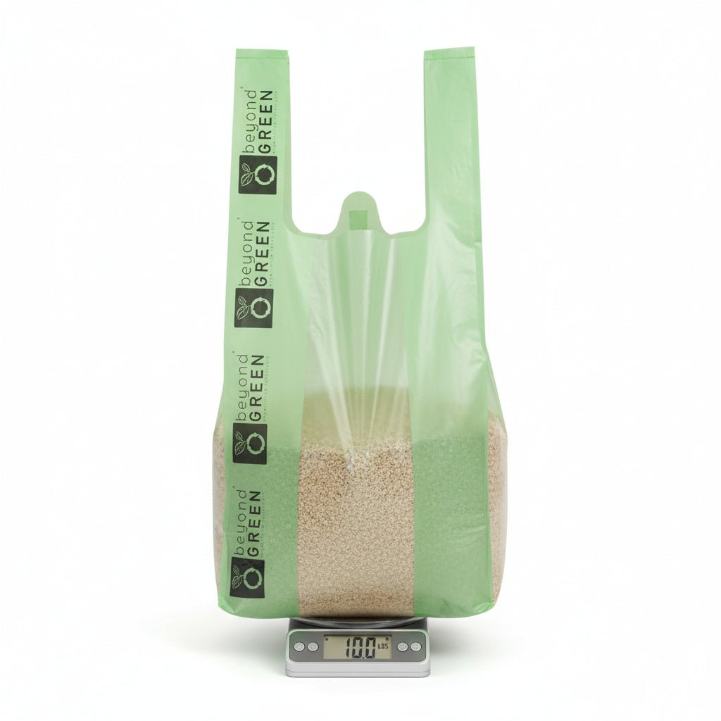 Cat Litter Bags – 8" x 16" with 5" Gusset & Handles | Leak-Resistant | Made in USA | beyondGREEN