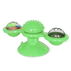 Cat Windmill Toy Funny Massage Rotatable Cat Toys With Catnip LED Ball Teeth Cleaning Pet Newest Windmill Cat Toy with LED and Catnip Ball Cat Turntable Teasing Interactive Toy with a Suction Cup Base Can be Cleaned Rotary Massage Tickle Anti-bite Toy