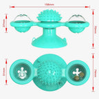 Cat Windmill Toy Funny Massage Rotatable Cat Toys With Catnip LED Ball Teeth Cleaning Pet Newest Windmill Cat Toy with LED and Catnip Ball Cat Turntable Teasing Interactive Toy with a Suction Cup Base Can be Cleaned Rotary Massage Tickle Anti-bite Toy