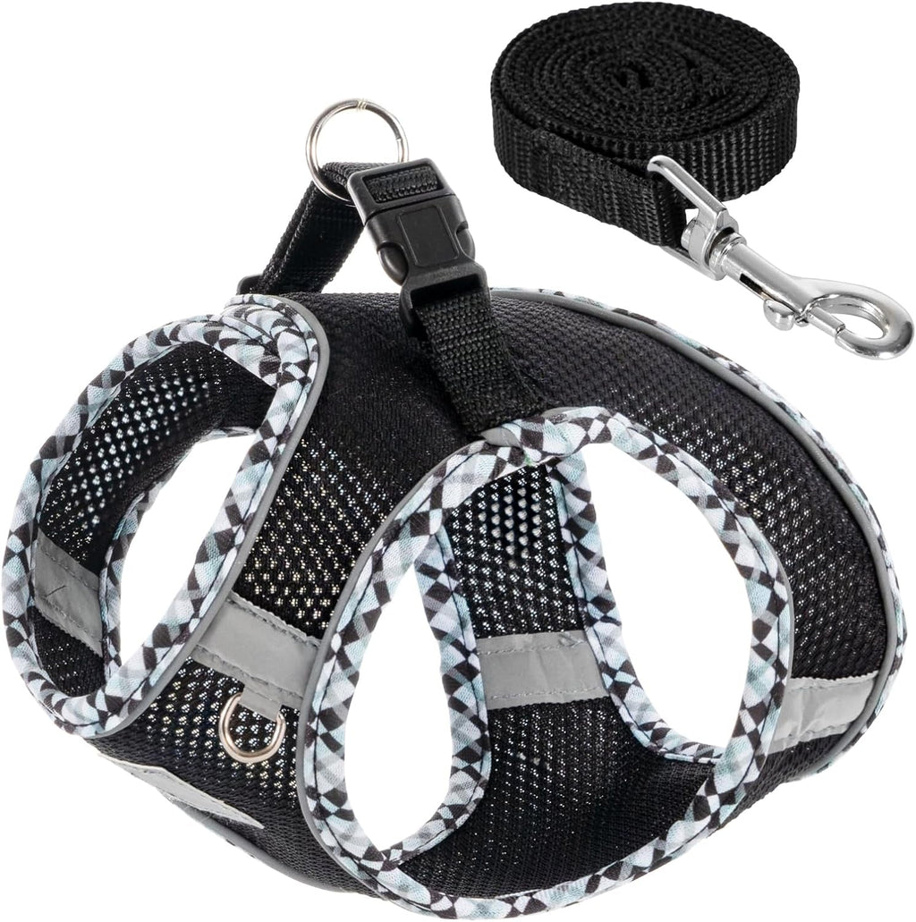 Dog Harness and Leash Set No Pull Reflective Step In Adjustable Small Dogs Cats