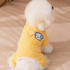 Dog Pajamas, Thick Plush Cartoon Work Clothes, Winter Pet Dog Clothes, Puppy One-piece Suits, Pet Cat Lapel Coats, Cute Girl Outfits For Puppies