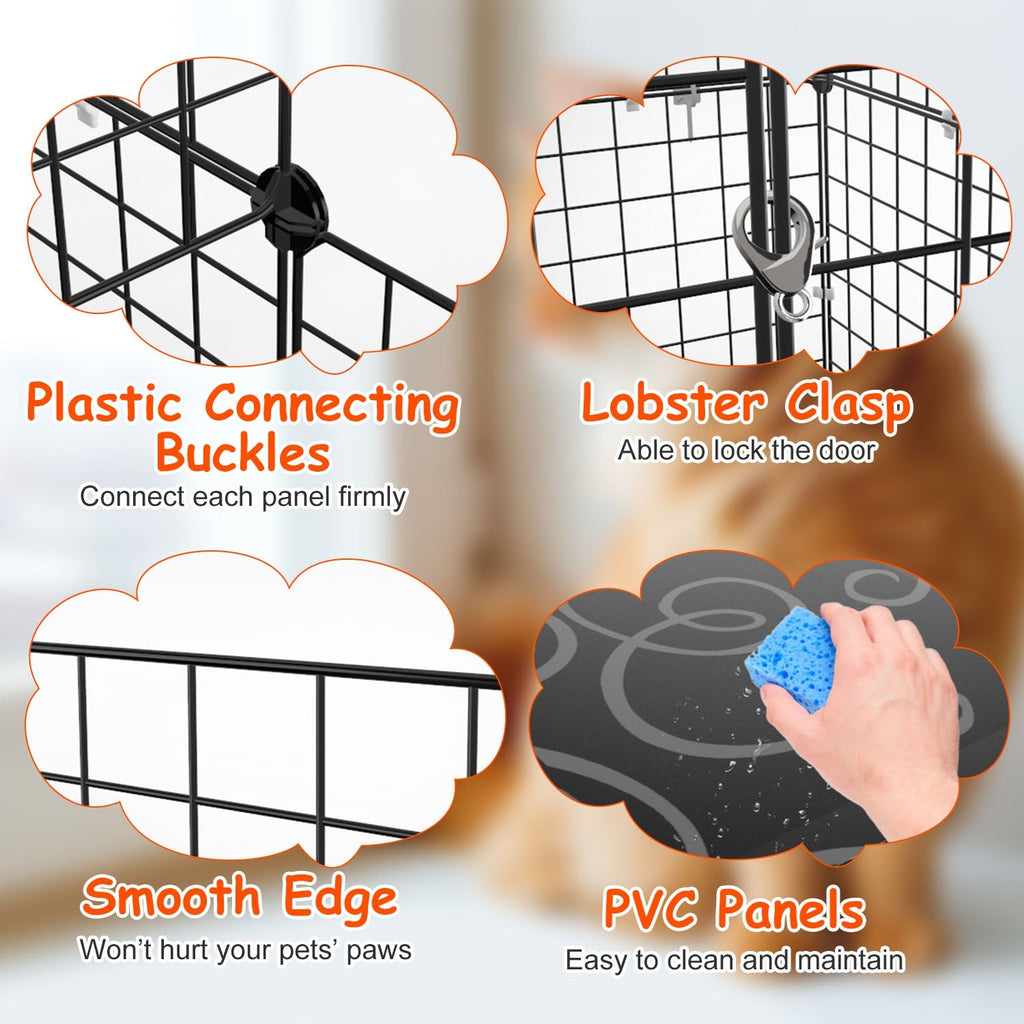 2Tier Cat Cage Playpen Indoor Pet Enclosures Kitten Kennel House Detachable Cat Crate with Climbing Ladder 2 Doors for 1-2 Cats for Ferret Squirrel Sm