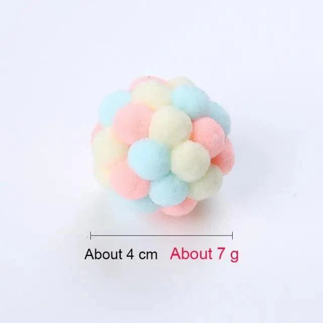 Colorful Handmade Ball For Cats Interactive Fluffy Ball For Kittens Soft Toys For Pets Excellent Gift For Cat Lovers Ball Toys For Cats And Kittens Fun Adorable Colorful Soft Balls