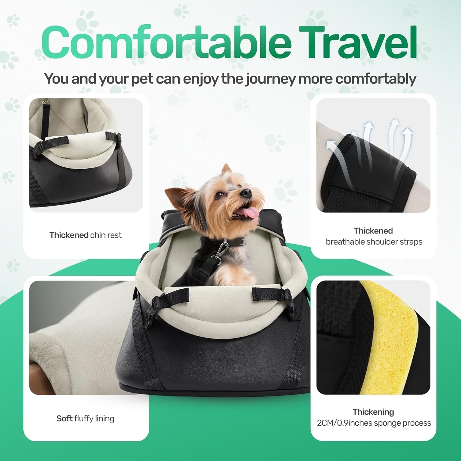 Small Dog Car Seat Booster PU Leather Travel Seat for Dogs up to 7lbs