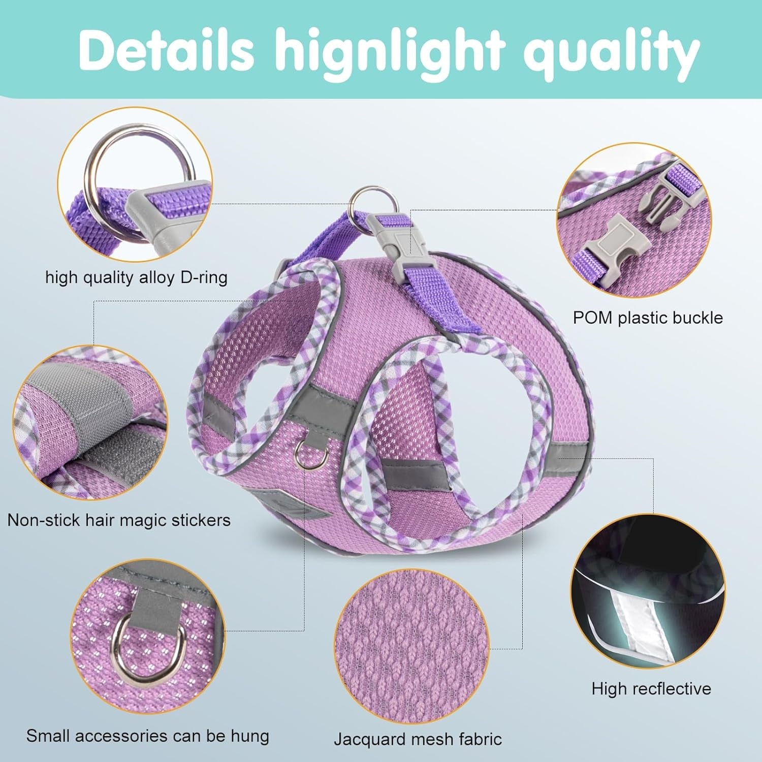 Dog Harness and Leash Set No Pull Reflective Step In Adjustable Small Dogs Cats