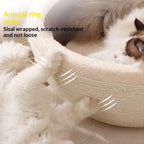 Lint-Free Sisal Rope Cat Scratcher Integrated With A Cat Bed