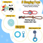 Indoor Puppy Play Gym with Hammock 8 Toys Dog Enrichment Activity Center