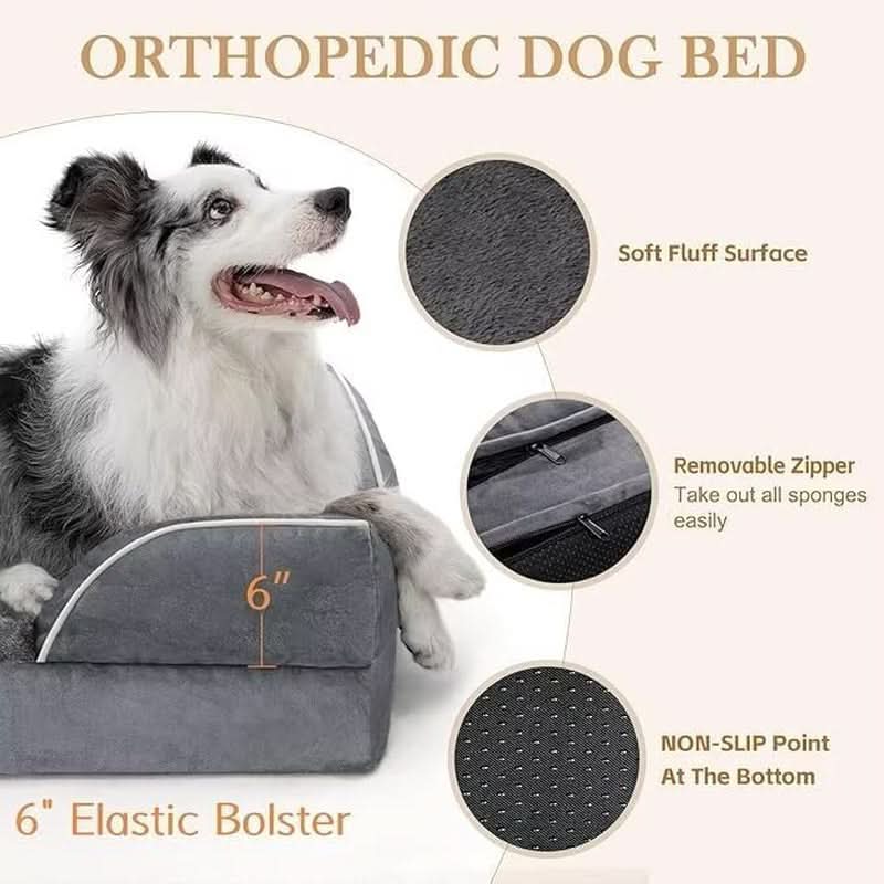 Waterproof Orthopedic Foam Dog Bed Extra Large Dark Grey