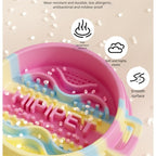 Cross-border Dog Bowl, Double-ear Handle Silicone Slow Food Bowl, Dog Pet Small Dog Slow Food Mat, Anti-choking Slow Food Bowl