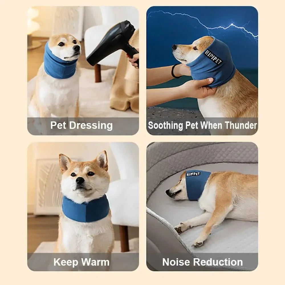 Dog Calming Earmuffs | Soft Noise-Reducing Snood for Dogs and Cats