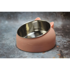 Durable Stainless Steel Cat Small Pet Bowl Easy Clean Cute Cat Feeding Bowls Drinking Water Feeder Tilt Dish For Pets