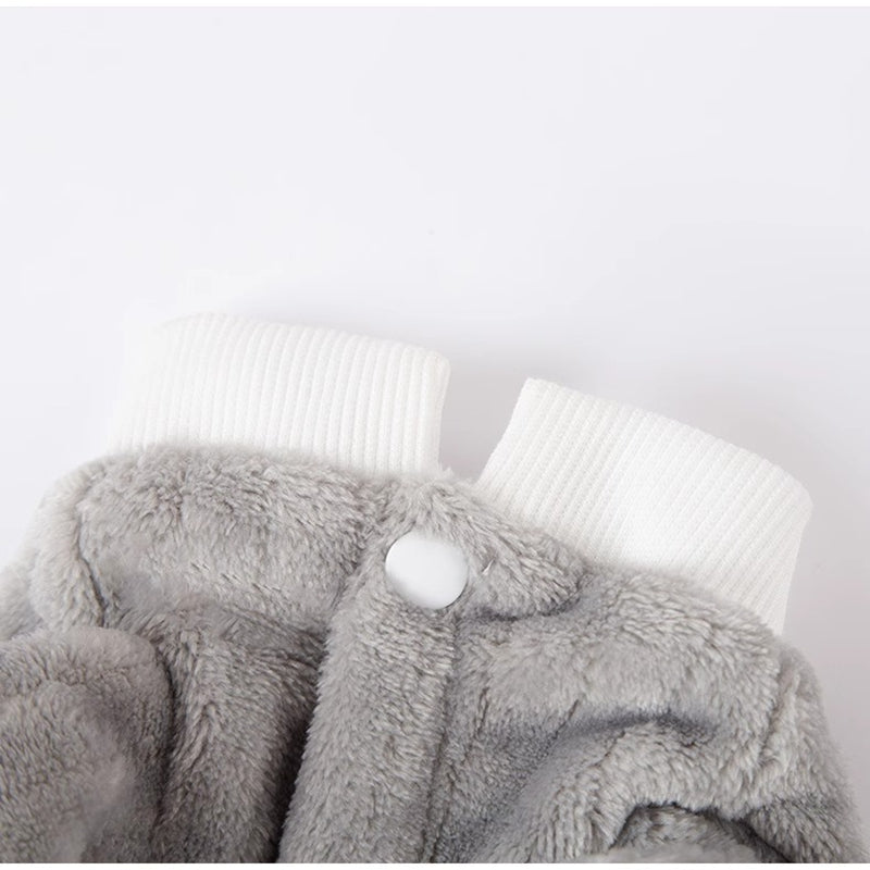 Autumn And Winter Warm Cartoon Dog Four-legged Coat, Bear Towing Fleece Coat, Cat Small Dog Bichon Frise Pet Dog Clothes