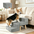 Foldable Dog Stairs: 4-Step Pet Steps Ottoman Ramp for Couch & Bed