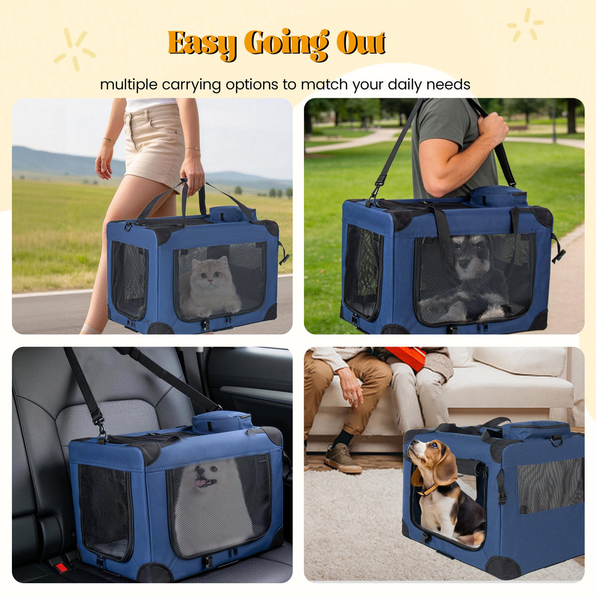 32" Soft Dog Crate - Portable Folding Pet Carrier