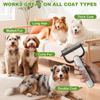 2026 New Double-Sided Dematting Comb For Dogs & Cats, Pet Grooming Tool For Long Haired Thick Double Coat Pets, Undercoat Rake Deshedding Brush For Tangles Matted Shedding Fur