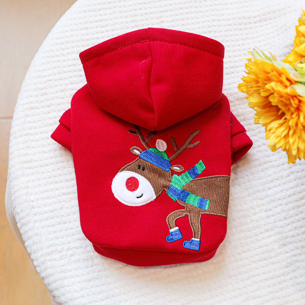 Pet Dog And Cat Clothing Festive Red Outfits