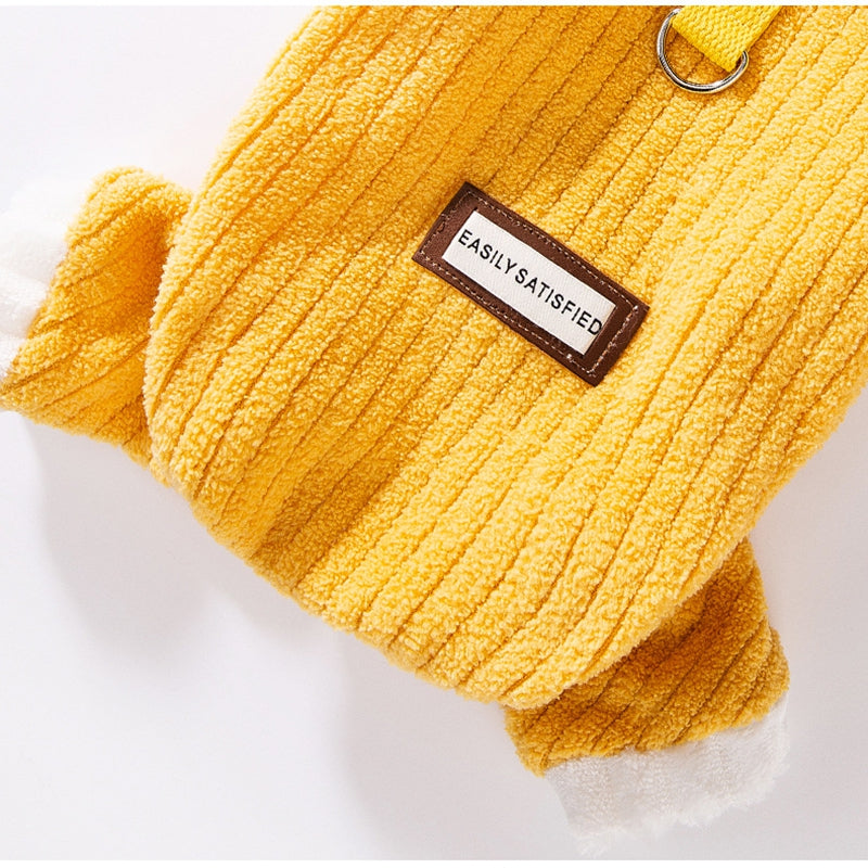 Simple Fabric Label Four-legged Fleece For Autumn And Winter Cats, Warm And Thick Teddy Dog Pet Clothes For Hairless Cats