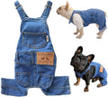 Dog Denim Overalls Jumpsuit Adjustable Pet Jeans for Small Dogs Cats