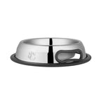 Jeffers Pet Embossed No-Tip Anti-Skid Stainless Steel Pet Bowls for Dogs, Cats, Puppies, Kittens – Rubber Base, Food & Water Feeding Dish for Home, Travel, Camping, Kennel