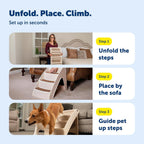 Dog Stairs for Bed Foldable Pet Steps Non Slip Portable 20 25 Inch
