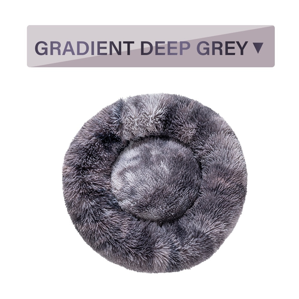Fluffy Donut Calming Pet Bed — 16 Colors, Sizes S–XL