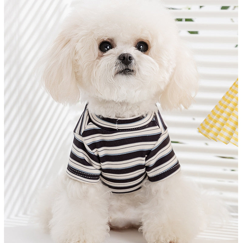 Dog Clothes, Autumn And Winter Striped Animal Base Shirts, Teddy Bichon Frise, Small And Medium-sized Dog, Cat Two-legged Pet Clothes