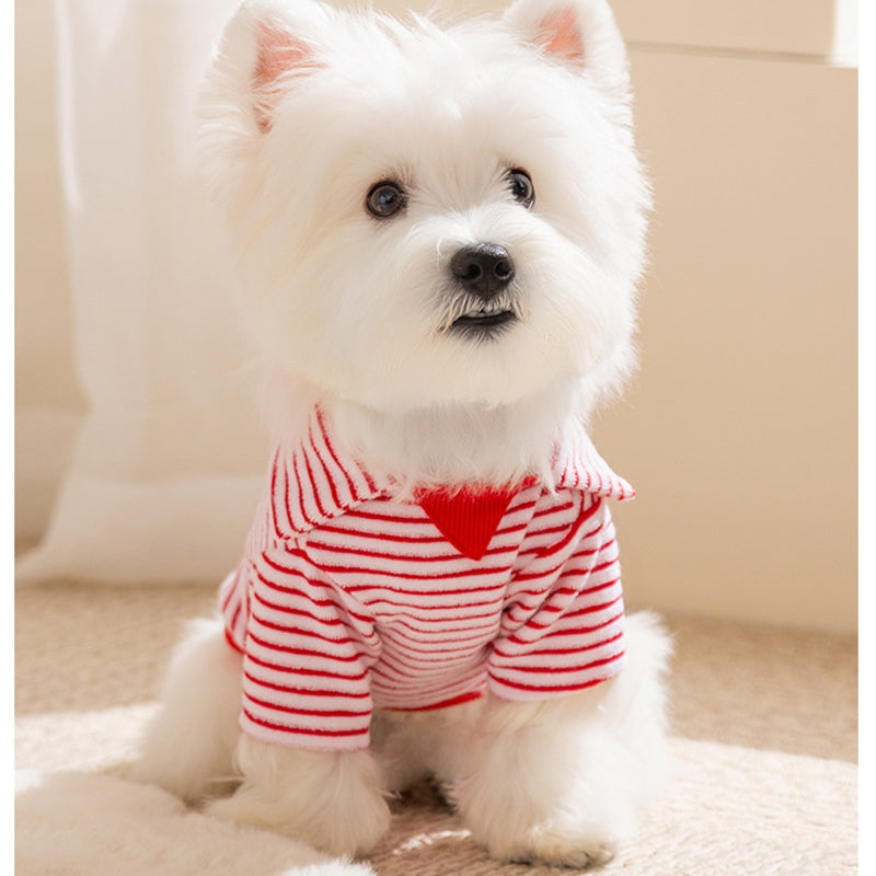 Autumn And Winter New Two-legged Warm Fleece Clothing For Pets, Small And Medium-sized Dogs, Dogs, Cats, Bichon Frises And Puppies, Striped Clothes