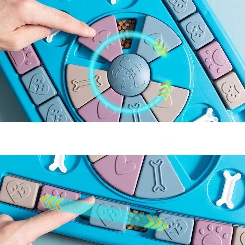 Pet Dog Puzzle Toy Interactive Eat Slowly Feeder Food Dispenser Pet Improve IQ Slowly Eating Bowl NonSlip Cat Dog Training Game