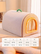 Cozy Polka Dot Pet Bed Cave with Handle