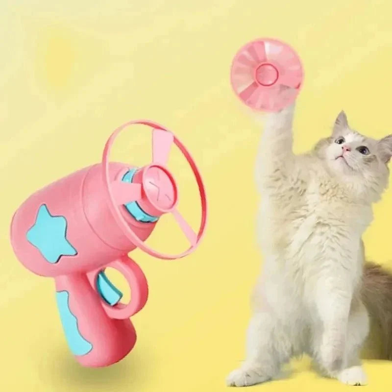 Cat Flying Disc Launcher | Interactive Toy for Kitten Training