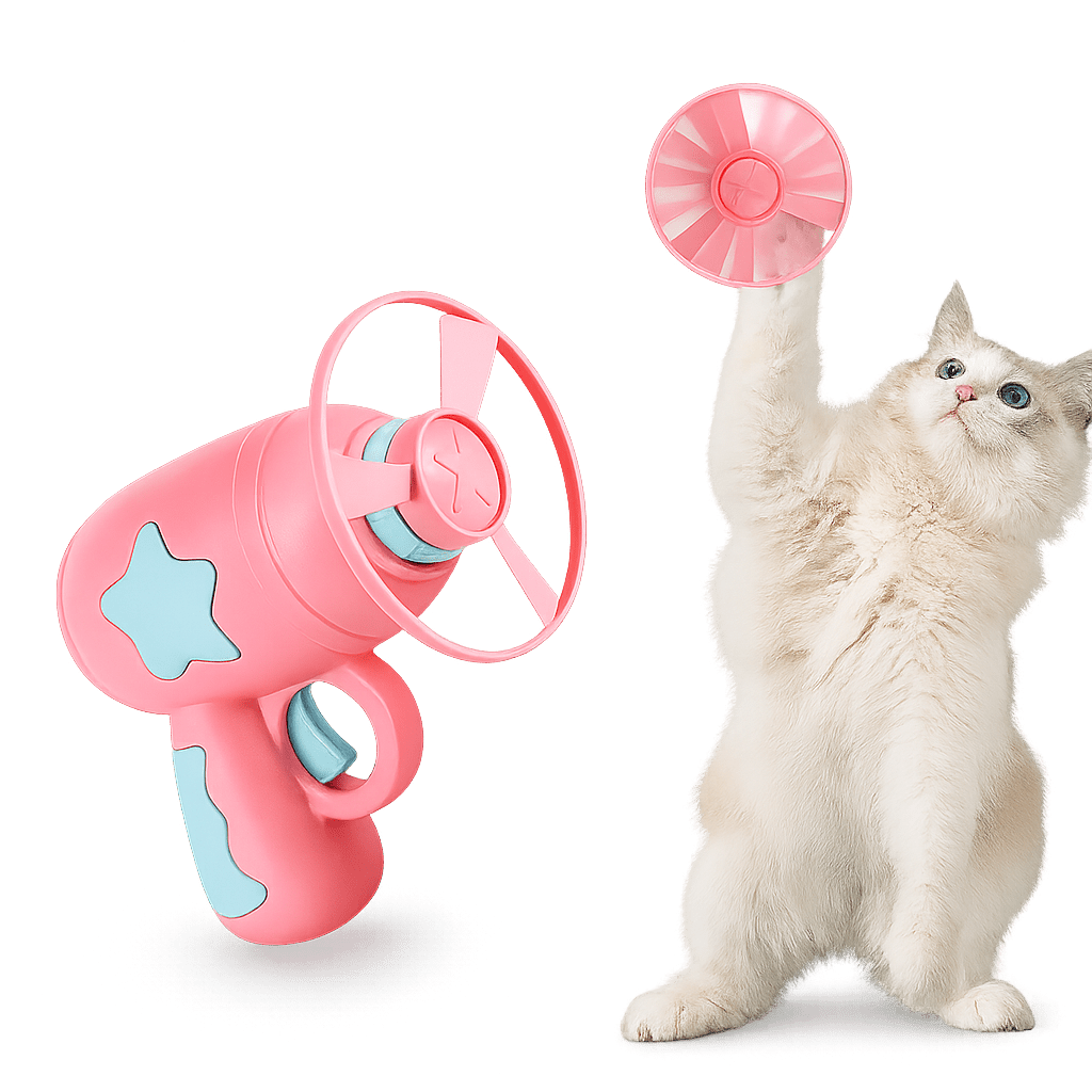 Cat Flying Disc Launcher | Interactive Toy for Kitten Training