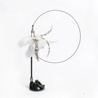 Funny Feather Bird with Bell Cat Stick Toy for Kitten Playing Teaser Wand Toy Cat Supplies Interactive Wiggle Moving Cat Kicker Toy with Plush Interactive Cat Toys Fun Toy For Cat Exercise