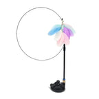 Funny Feather Bird with Bell Cat Stick Toy for Kitten Playing Teaser Wand Toy Cat Supplies Interactive Wiggle Moving Cat Kicker Toy with Plush Interactive Cat Toys Fun Toy For Cat Exercise