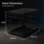 30inches Dogs Crate Folding Metal Pets Crates Double Door Puppy Cage Easy Set Up