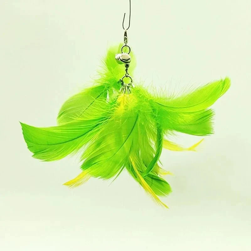 Hands-Free Feather Cat Wand with Bell | Suction Cup Interactive Toy for Hunting and Exercise