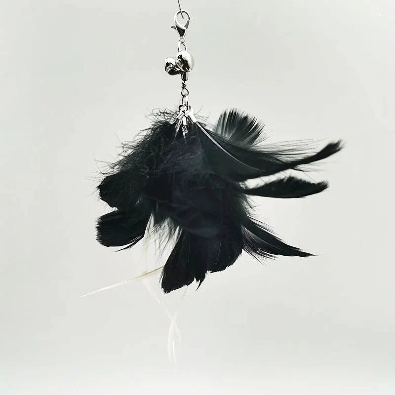 Hands-Free Feather Cat Wand with Bell | Suction Cup Interactive Toy for Hunting and Exercise