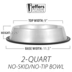 Jeffers No-Skid/No-Tip Stainless Steel Pet Bowls