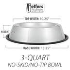 Jeffers No-Skid/No-Tip Stainless Steel Pet Bowls