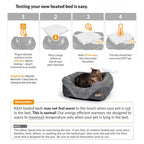 K&H Thermo-Pet Lounge Sleeper Heated Cat & Small Dog Bed – Plush, Non-Slip, Machine Washable Indoor Pet Bed