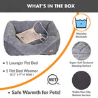 K&H Thermo-Pet Lounge Sleeper Heated Cat & Small Dog Bed – Plush, Non-Slip, Machine Washable Indoor Pet Bed