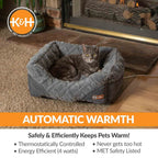 K&H Thermo-Pet Lounge Sleeper Heated Cat & Small Dog Bed – Plush, Non-Slip, Machine Washable Indoor Pet Bed