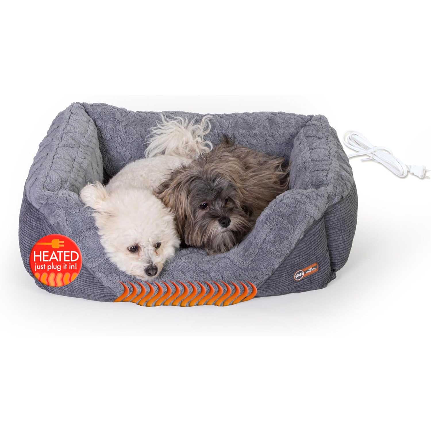 K&H Thermo-Pet Lounge Sleeper Heated Cat & Small Dog Bed – Plush, Non-Slip, Machine Washable Indoor Pet Bed