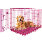 24-42" Collapsible Pink Dog Crate RED24-42