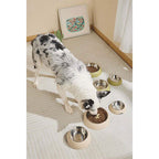 M-Pets Eco Bamboo Small Pet Bowl with Stainless Steel Insert 190 ml