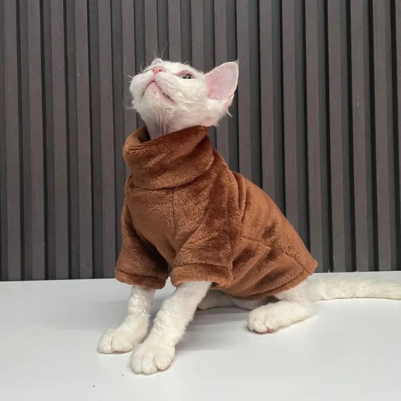 Soft Coral Velvet Hairless Cat Clothes Vest