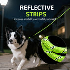 YALAVA Dog Leash 4FT Heavy Duty Reflective Nylon Rope 360° Swivel Hook Black